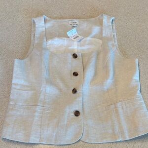 J. Crew Light Tan Button-Up Vest